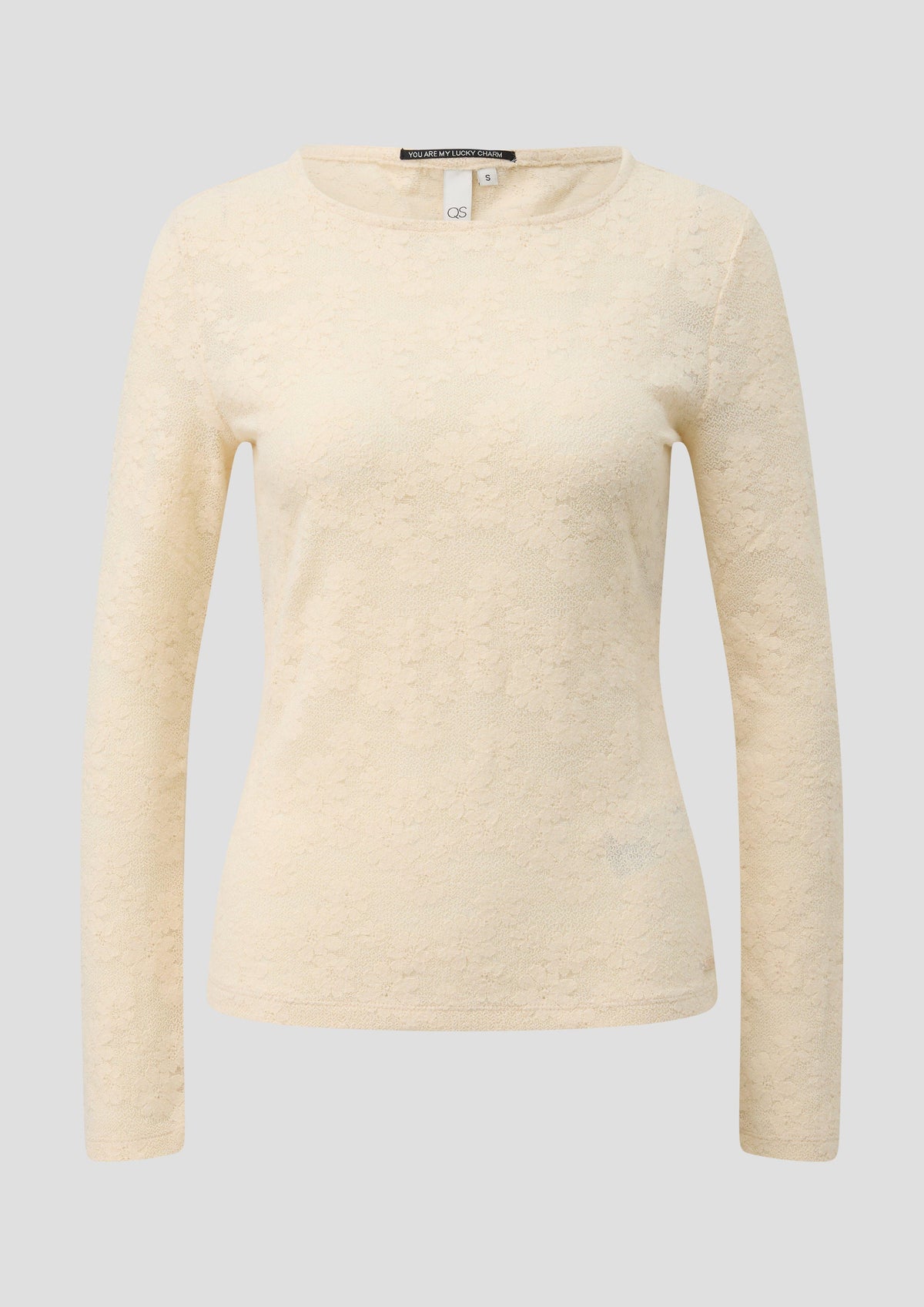 QS - T-Shirt aus Spitze - Farbe: Beige beige