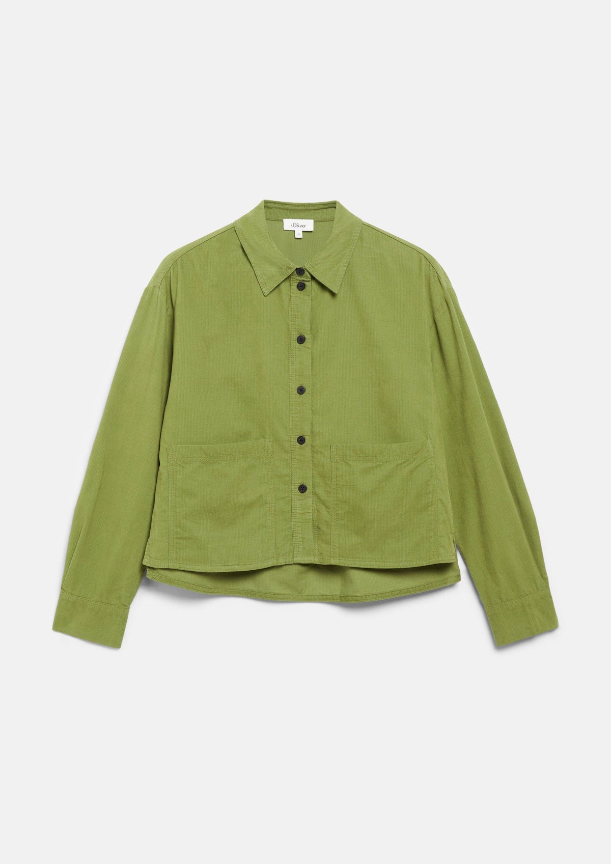 s.Oliver - Weiche Cordbluse mit aufgesetzten Taschen - Farbe: Grün grün