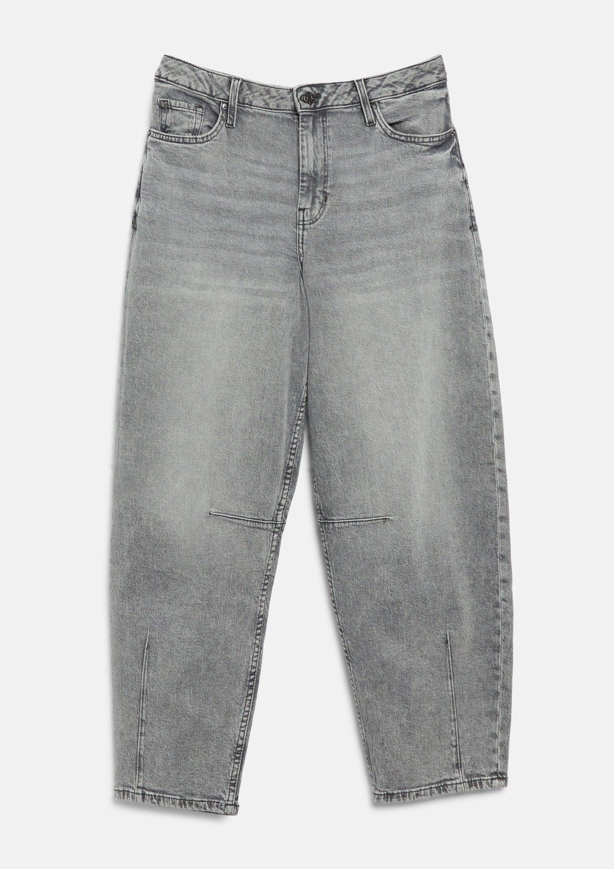 s.Oliver - Ankle Jeans / Regular Fit / High Rise / Barrel Leg - Farbe: Grau grau