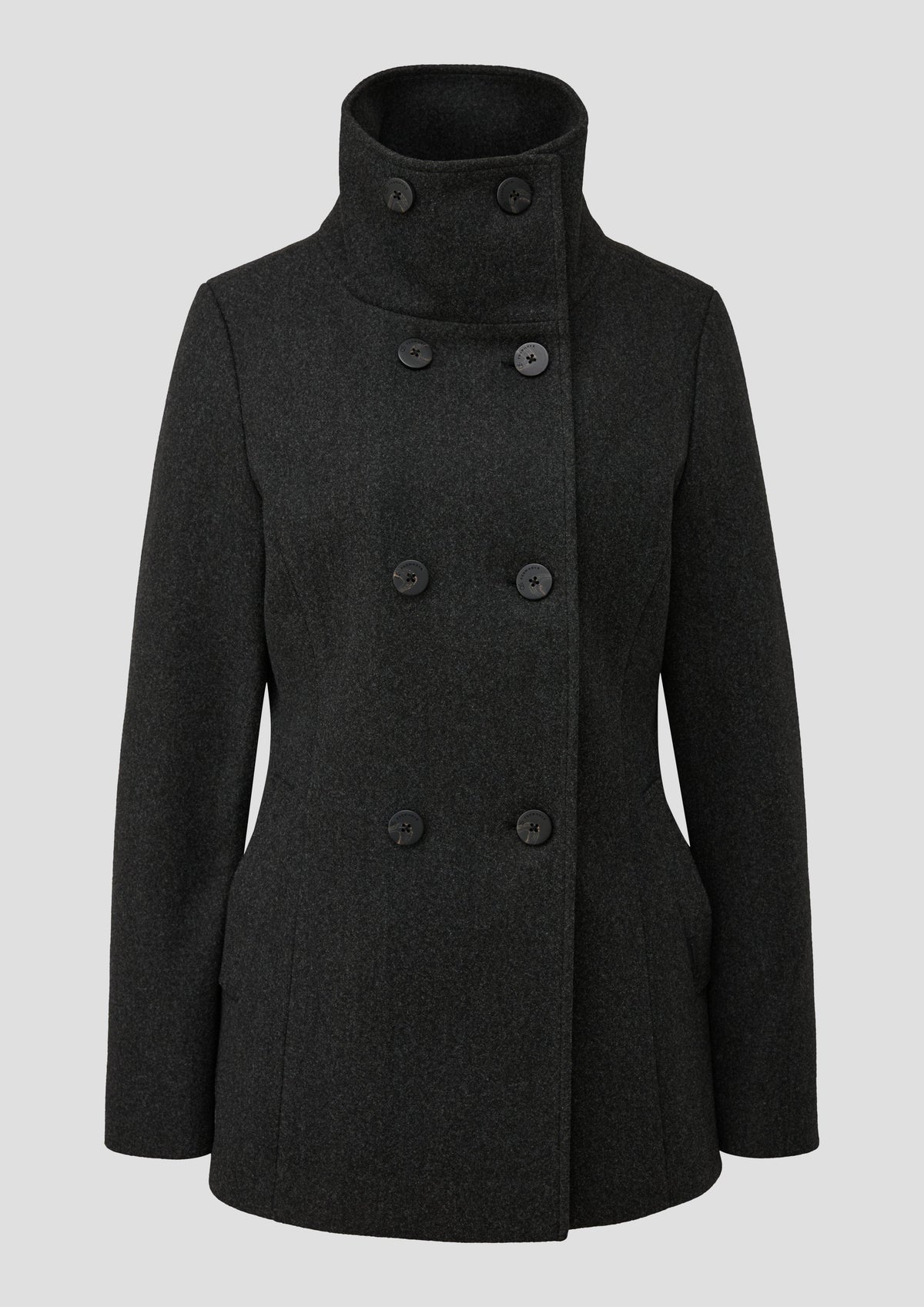 QS - Cabanjacke in Wolloptik - Farbe: Grau grau