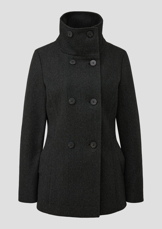 QS - Cabanjacke in Wolloptik - Farbe: Grau grau