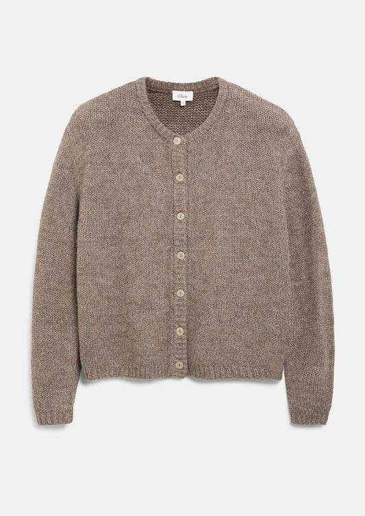 s.Oliver - Weiche Strickjacke aus Alpakamix - Farbe: Braun braun
