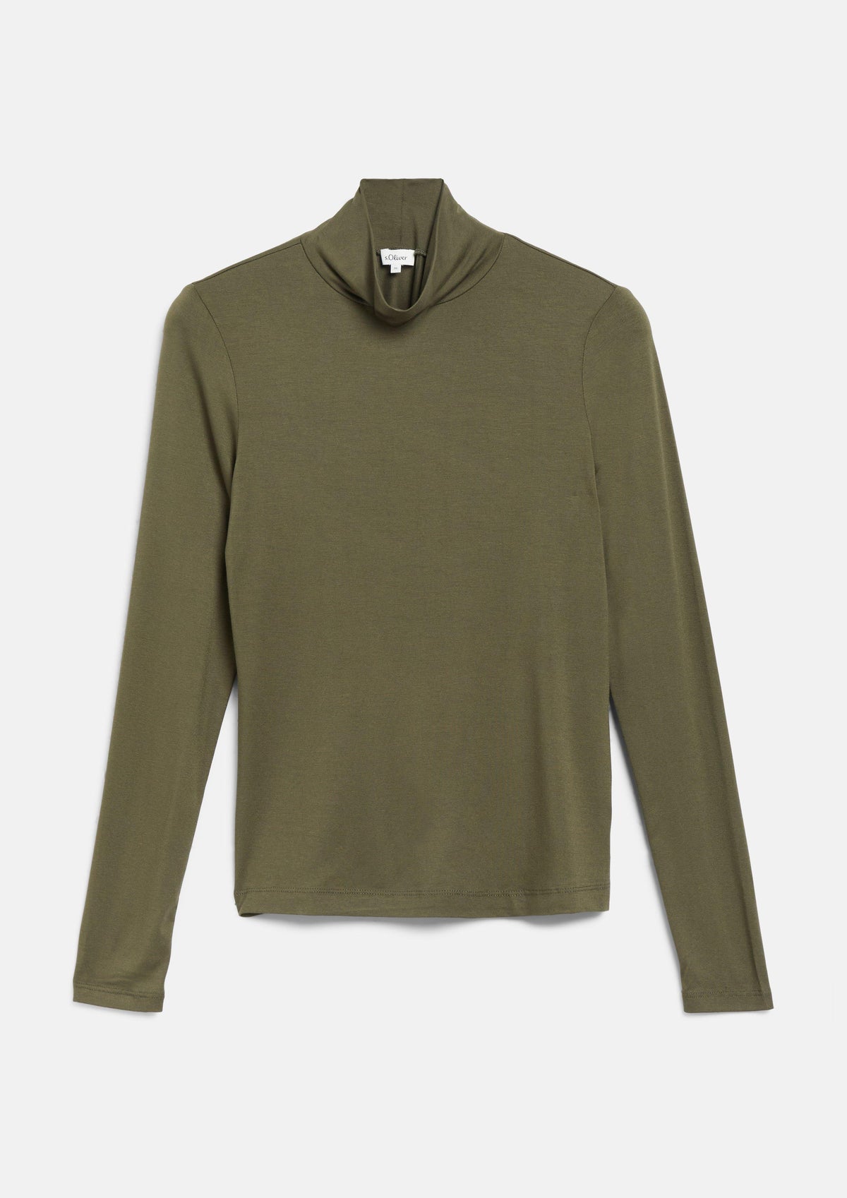 s.Oliver - Langarmshirt mit Rollkragen / Slim Fit - Farbe: Olive olive