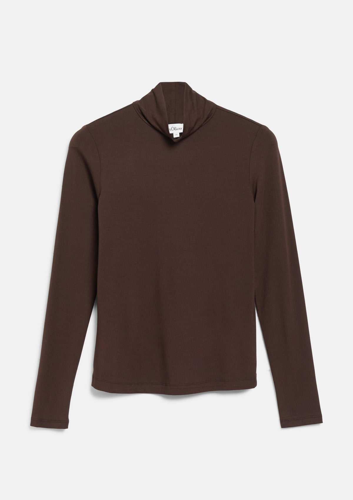 s.Oliver - Fließendes Langarmshirt mit Rollkragen - Farbe: Braun braun