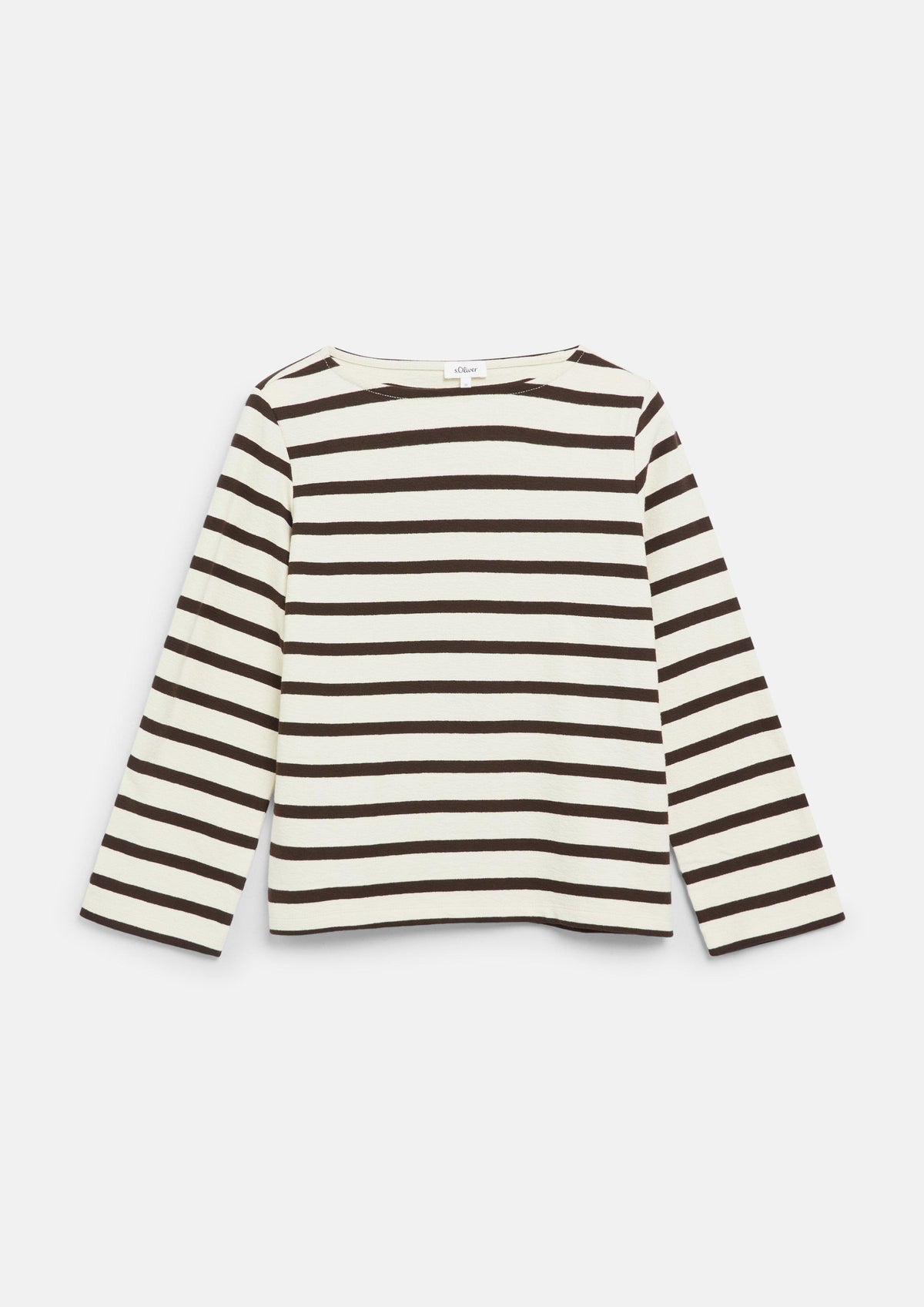 s.Oliver - Leichtes Sweatshirt mit Streifen - Farbe: Creme/Braun creme, braun