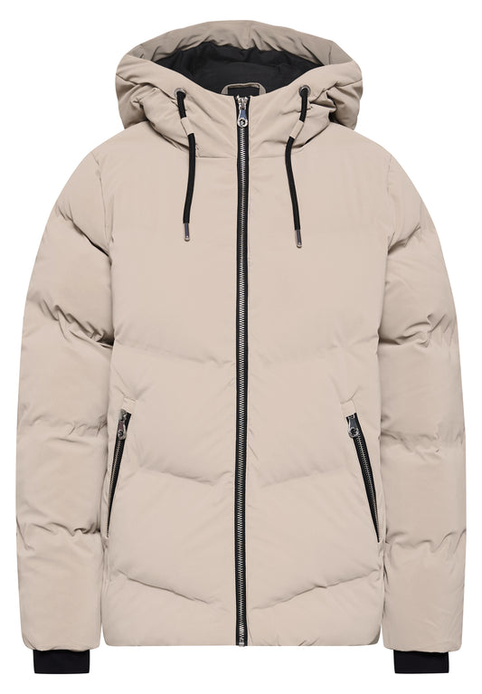 Street One Damen Pufferjacke mit Kapuze - Beige barley beige