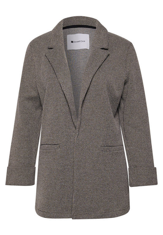 Street One Damen langer Blazer im offenen Schnitt - Schwarz Black