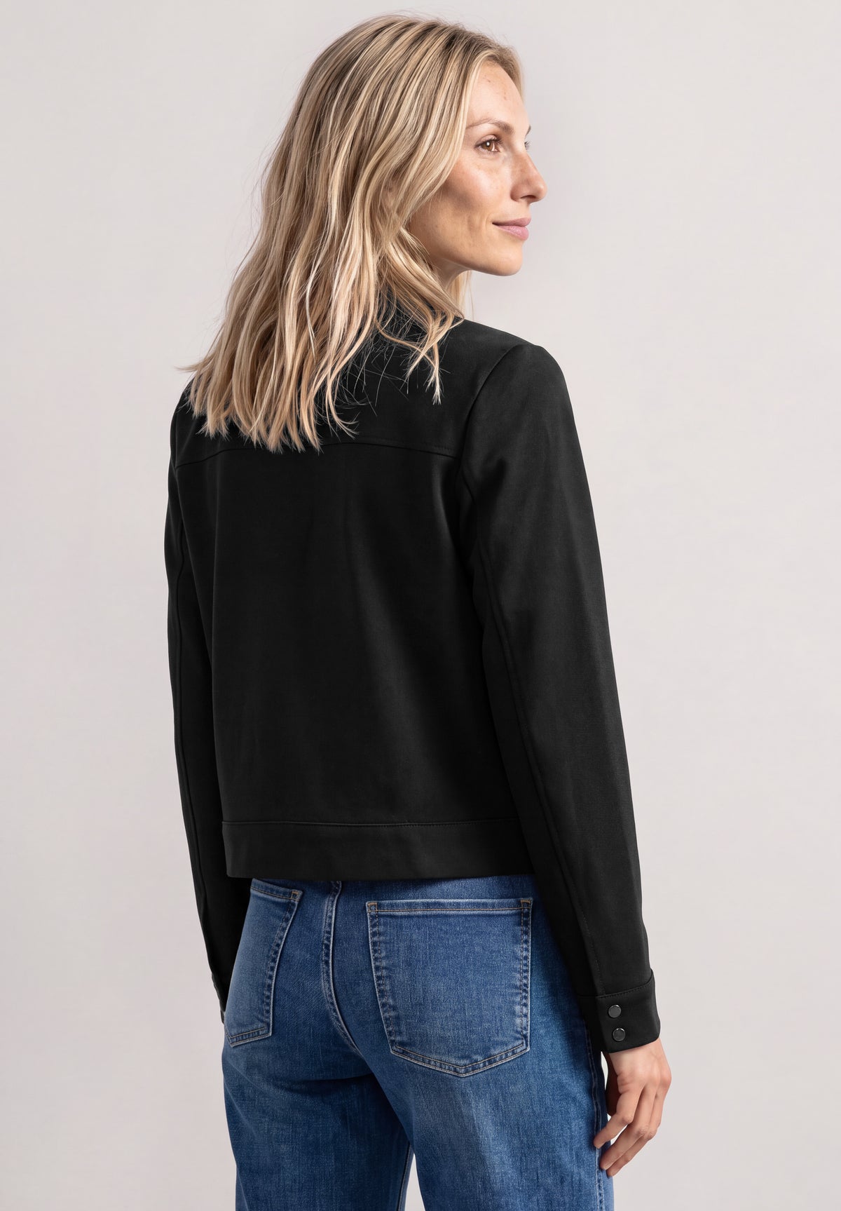 Street One Damen Jacke mit Hemdkragen und Brusttaschen - Schwarz Black