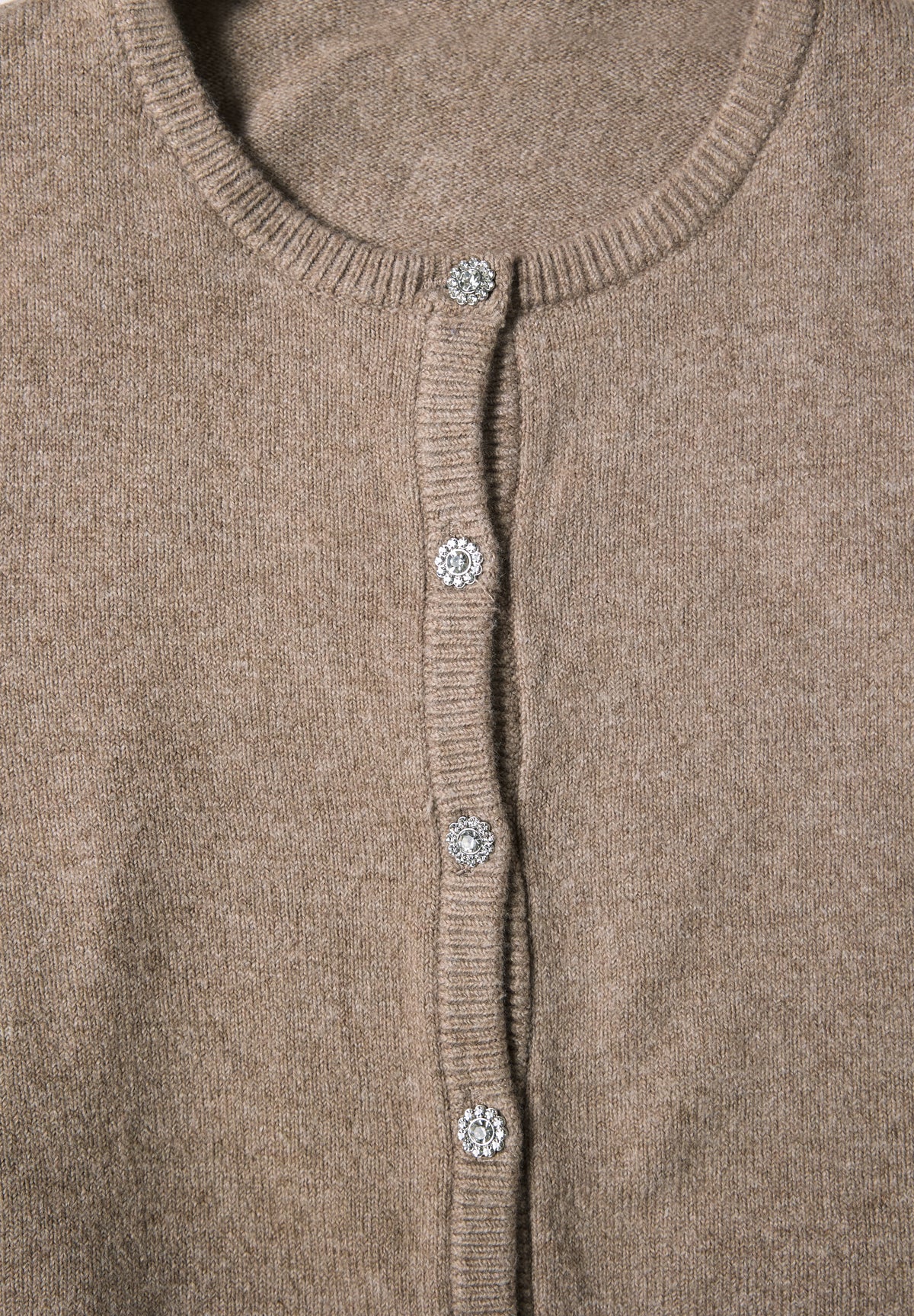 Street One Damen Langarm Cardigan mit Rundhals - Bernstein meliert sanded amber mel.