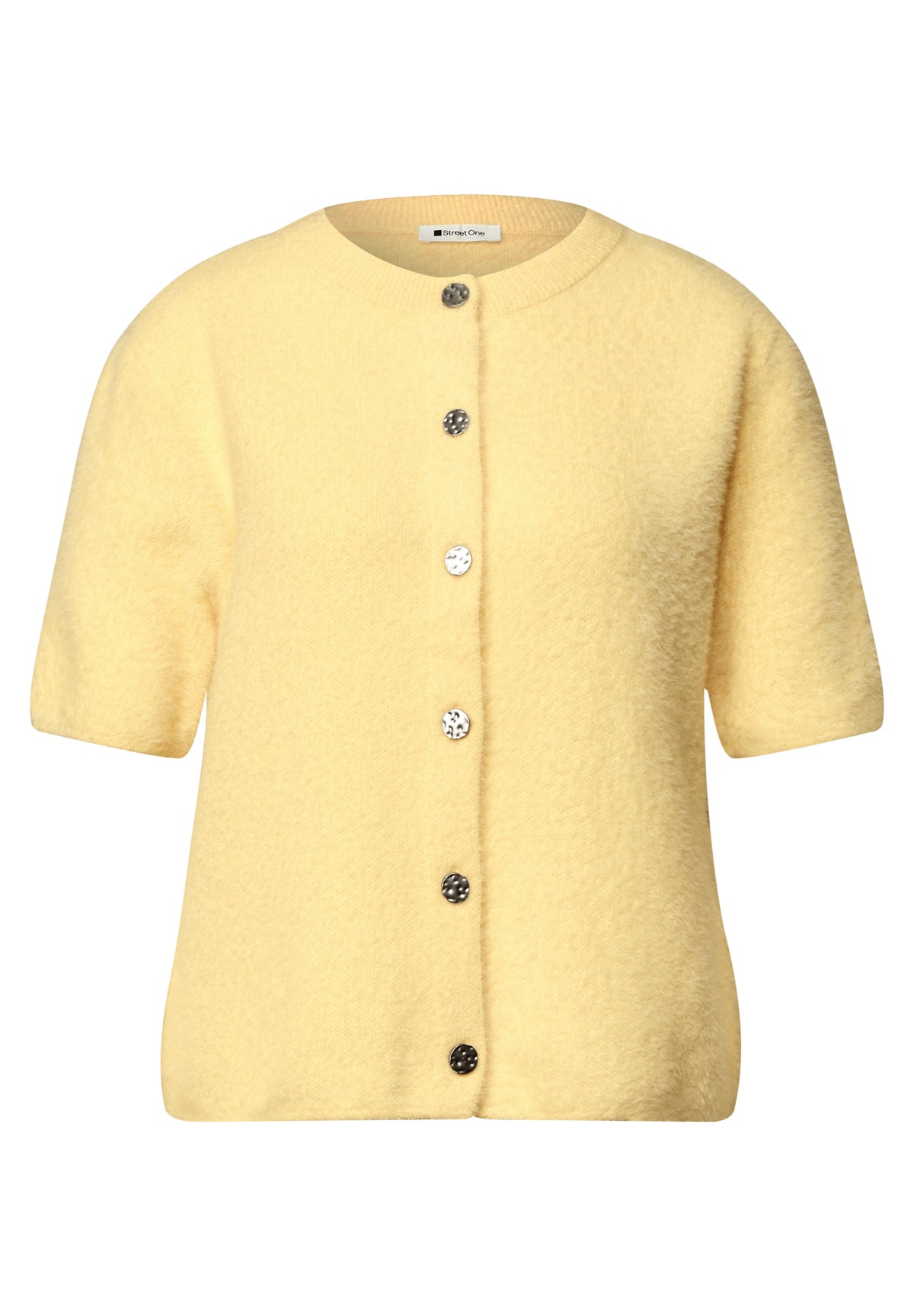 Street One Damen Kurzarm-Cardigan mit Rundhals - Gelb sunbeam yellow