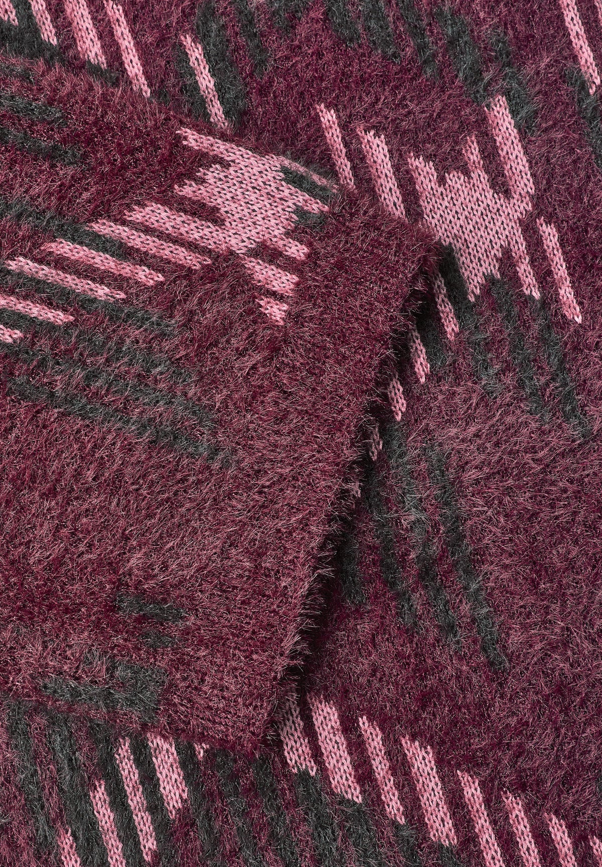 Street One Damen Kurzarm-Pullover mit Karomuster - Rot rustic rouge