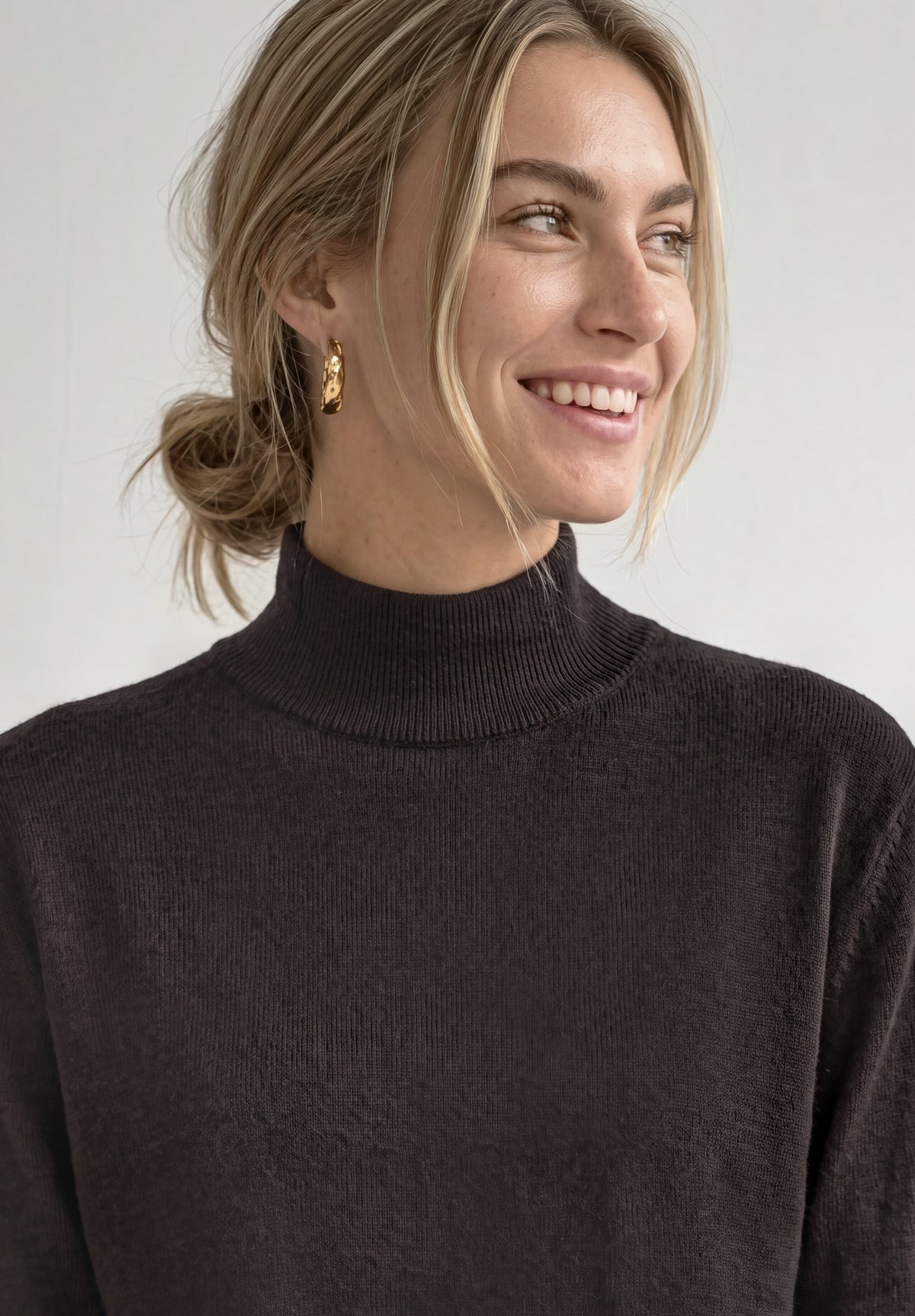 Street One Damen Basic Pullover mit Turtle Neck - Dunkelbraun black coffee