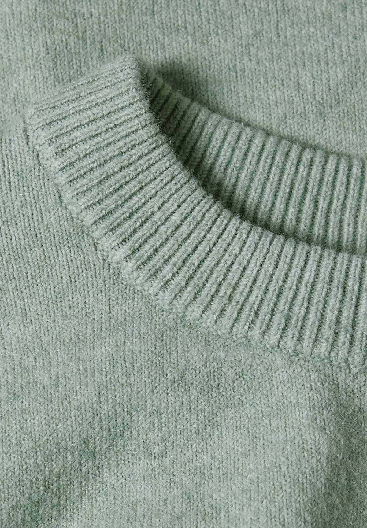 Street One Damen Langarm-Pullover mit Raffung - Eukalyptusgrün meliert eucalyptus green mel.