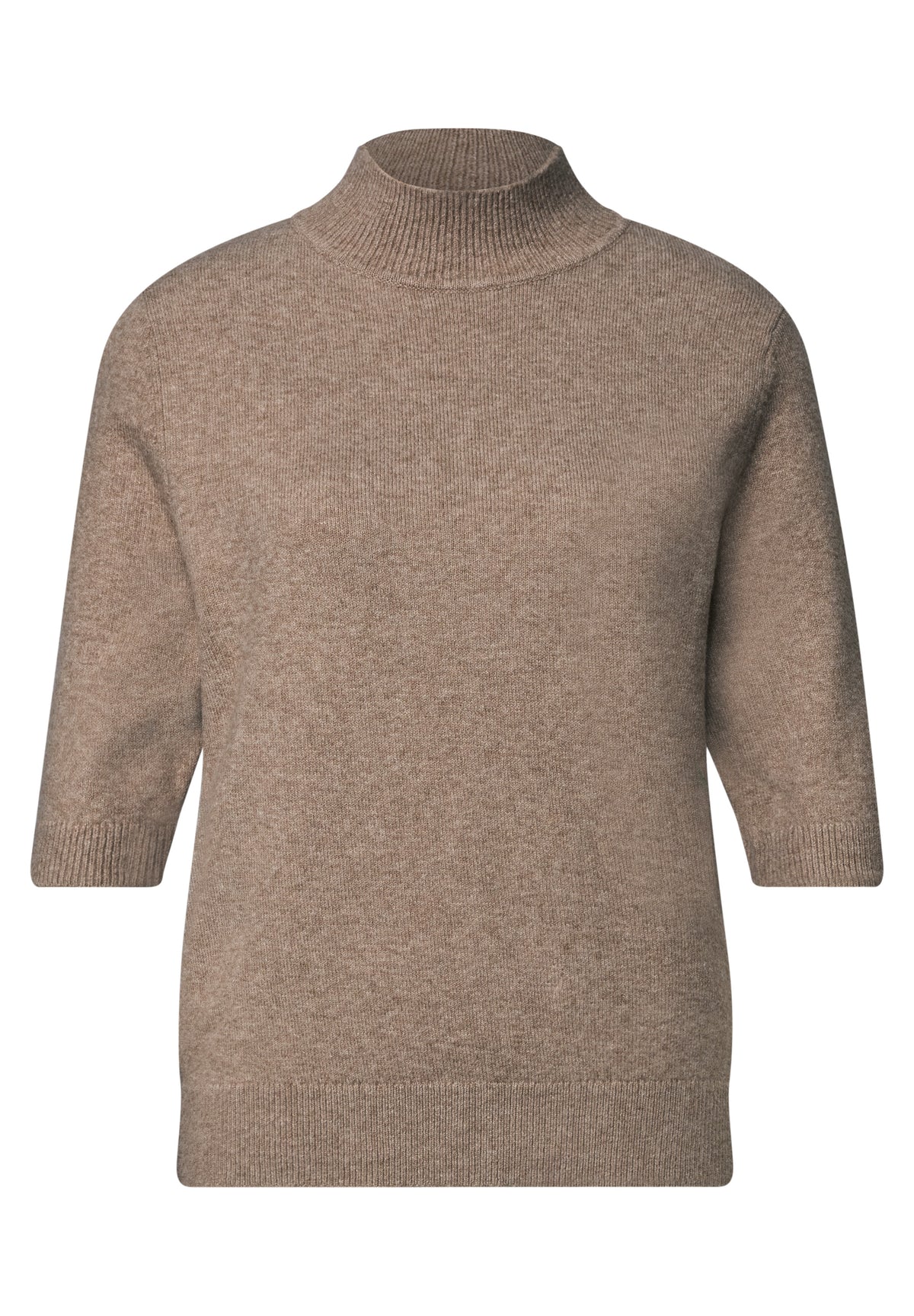 Street One Damen Kurzarm-Pullover mit Turtle Neck - sanded amber mel. sanded amber mel.