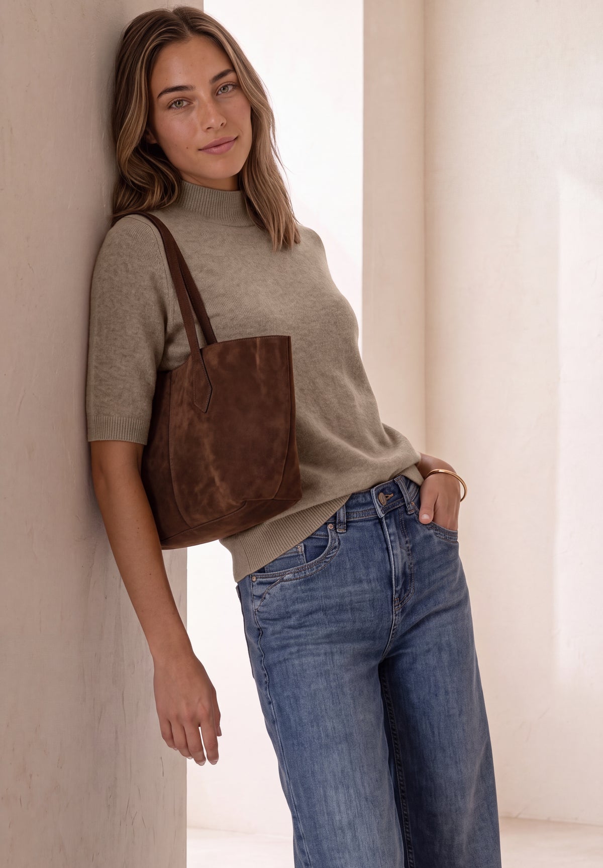 Street One Damen Kurzarm-Pullover mit Turtle Neck - sanded amber mel. sanded amber mel.