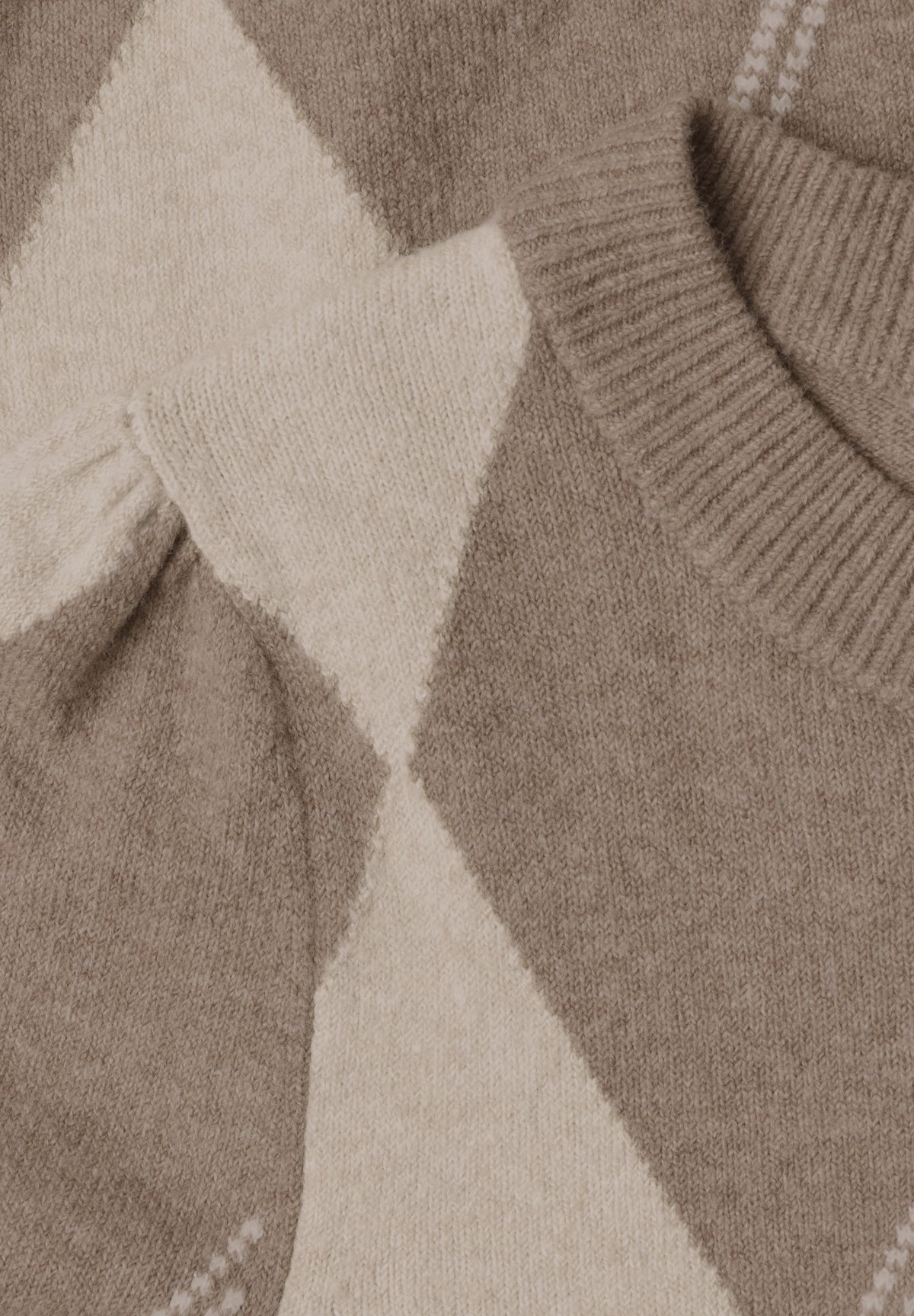Street One Damen Langarm-Pullover mit Argyle-Muster - Bernstein meliert sanded amber mel.