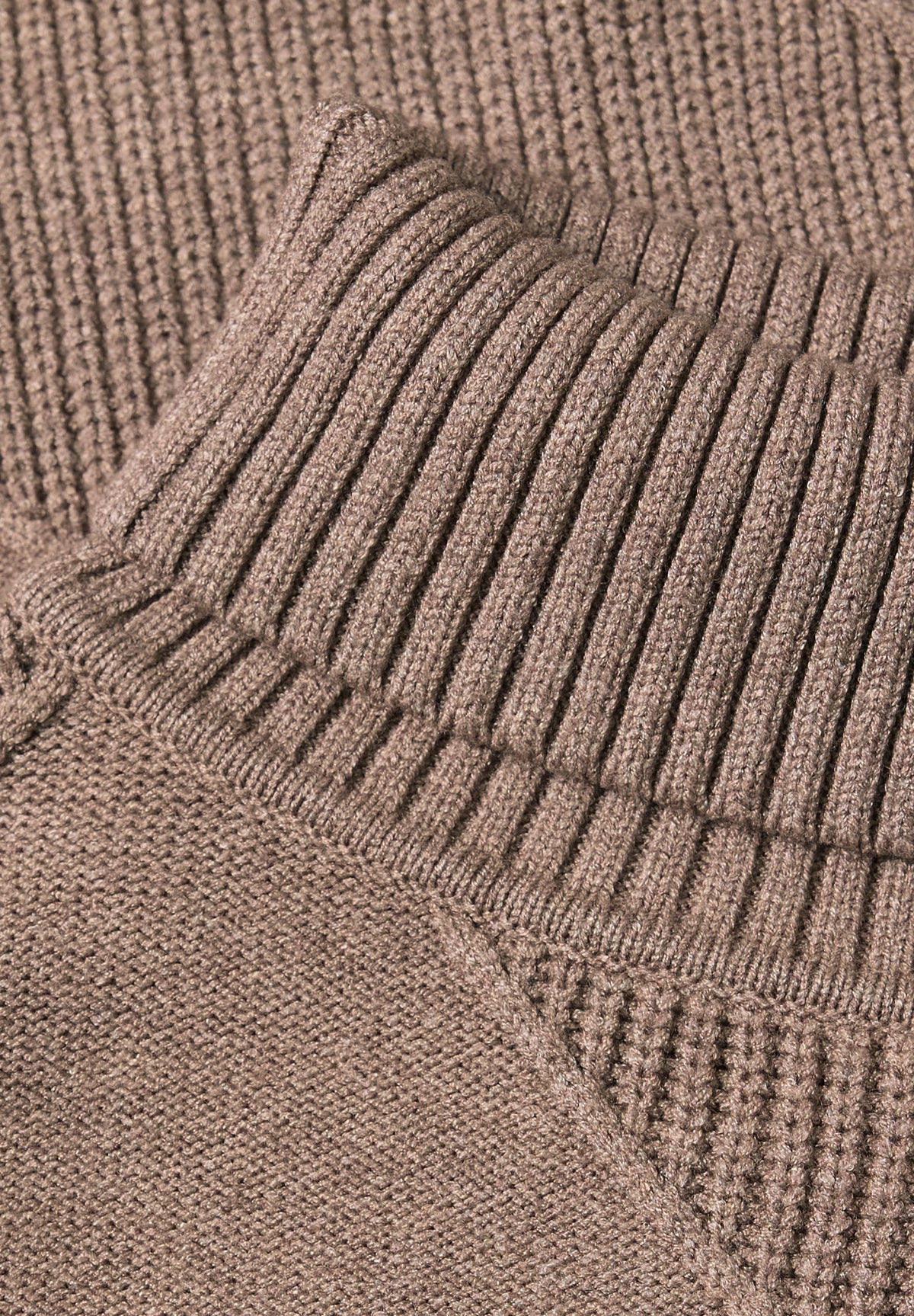 Street One Damen Rollkragenpullover mit Strukturmix - Bernstein meliert sanded amber mel.
