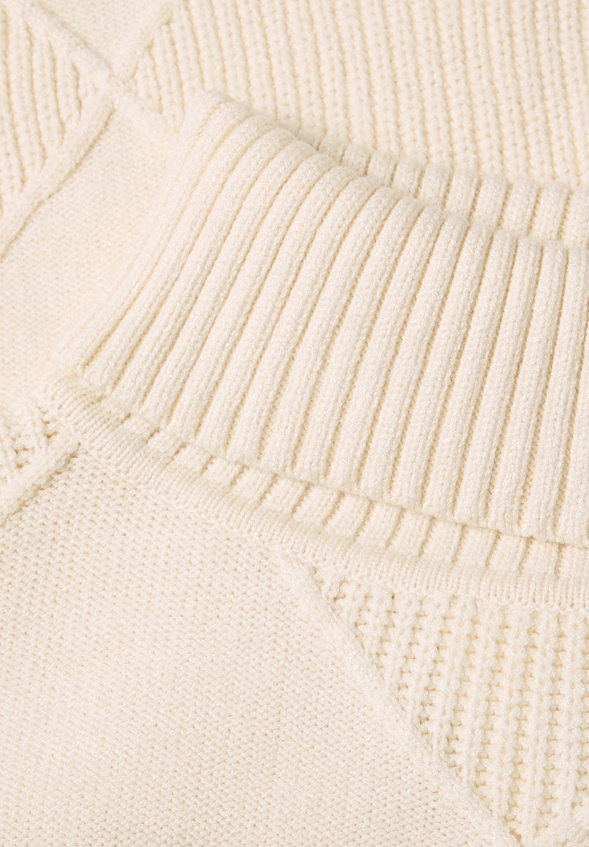 Street One Damen Pullover mit Rollkragen und Strukturmix - Beige pure beige