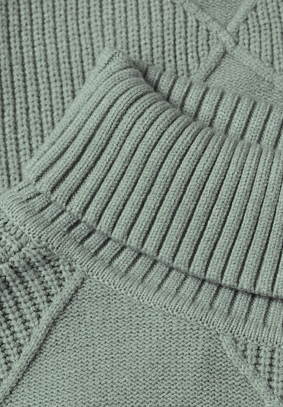 Street One Damen Rollkragenpullover mit Strukturmix - Eukalyptusgrün meliert eucalyptus green mel.