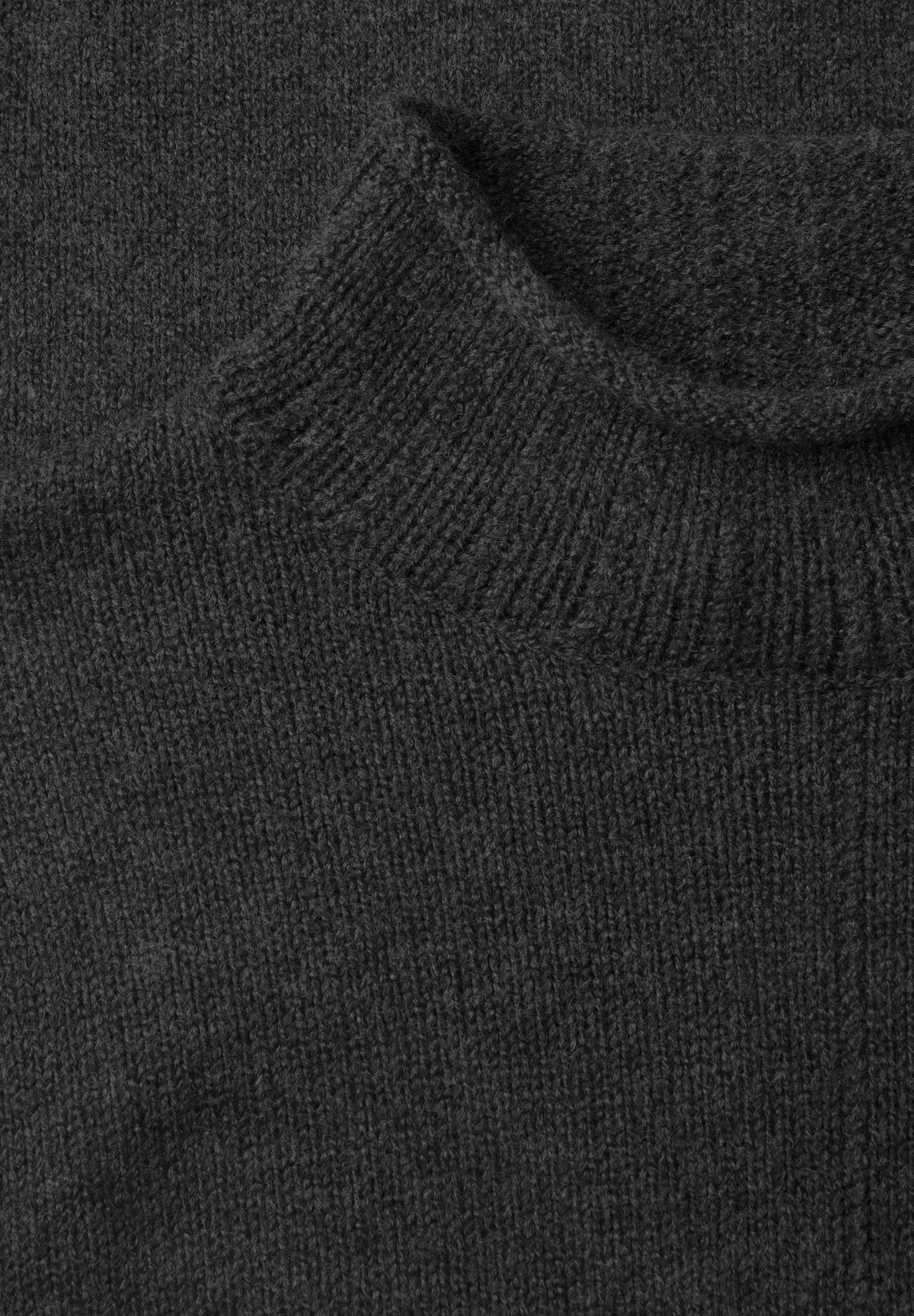 Street One Damen Pullover mit Turtle Neck und Rollkanten - Grau meliert armor grey mel.