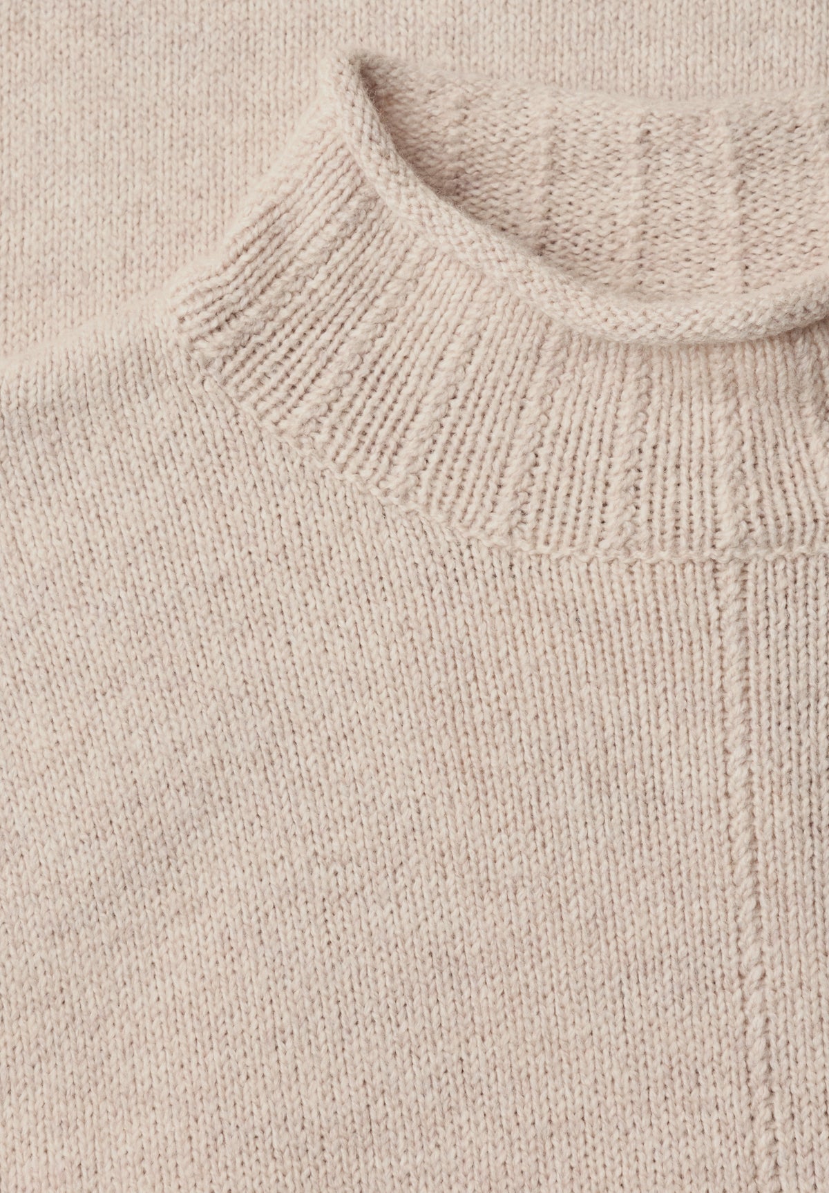 Street One Damen Pullover mit Turtle Neck und Rollkanten - Sand meliert clay sand mel.