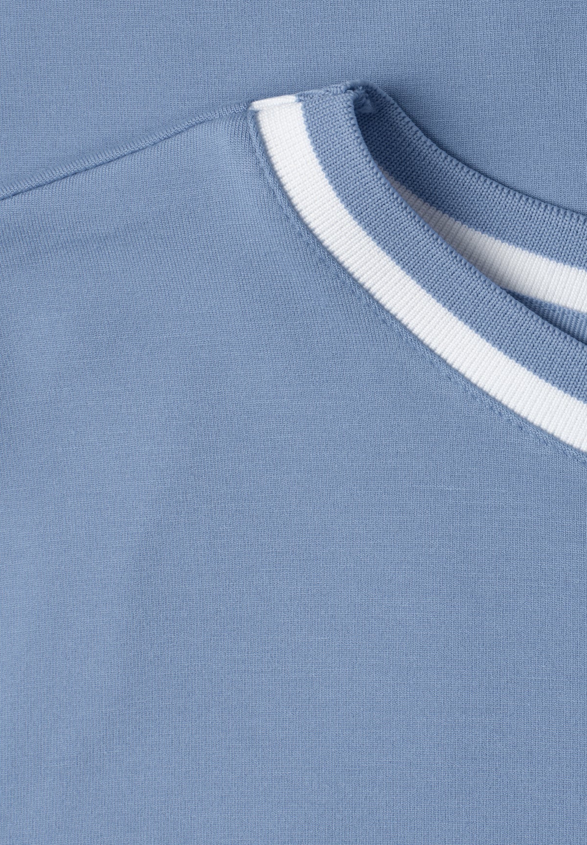 Street One Damen T-Shirt mit Rundhals und Kontrastdetail - Blau northern blue