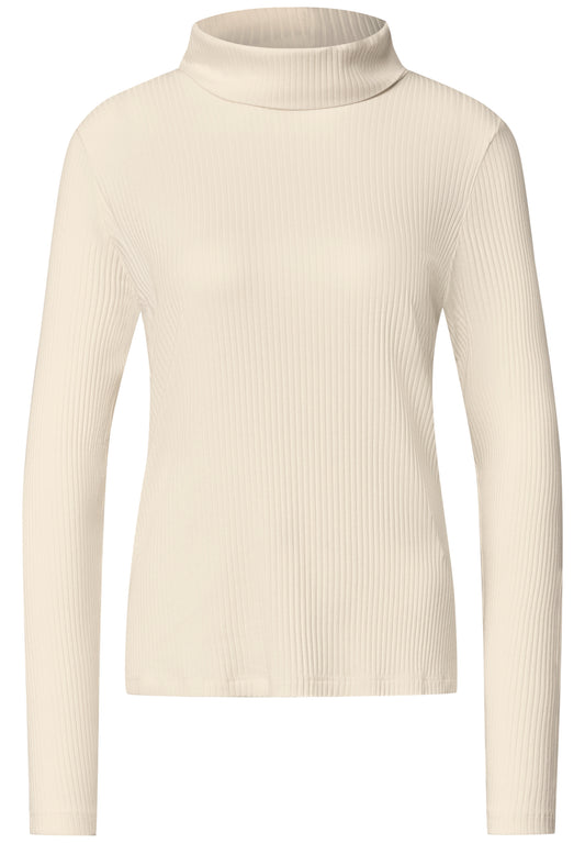 Street One Damen Basic Rollkragenshirt - Beige pure beige