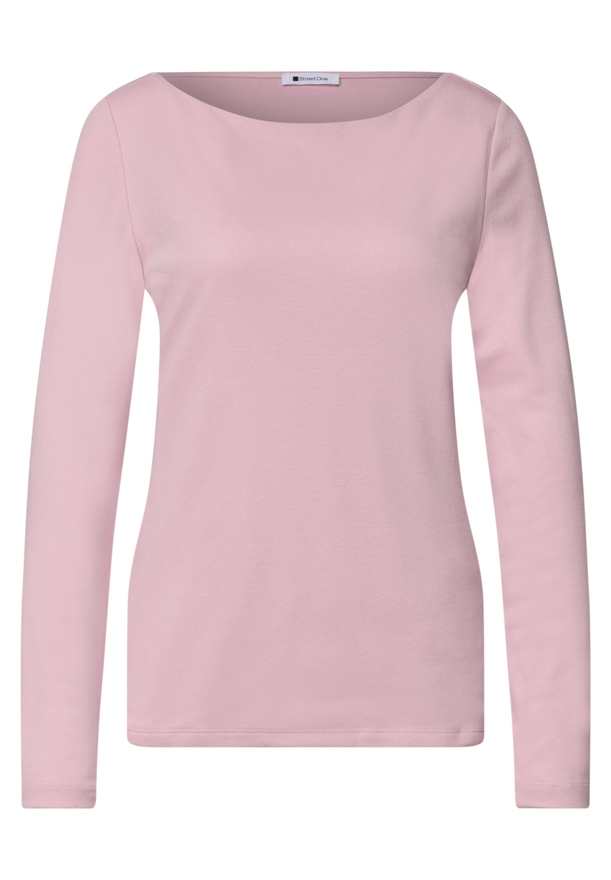Street One Damen Basic Shirt mit U-Boot-Ausschnitt - Rosa quiet rose