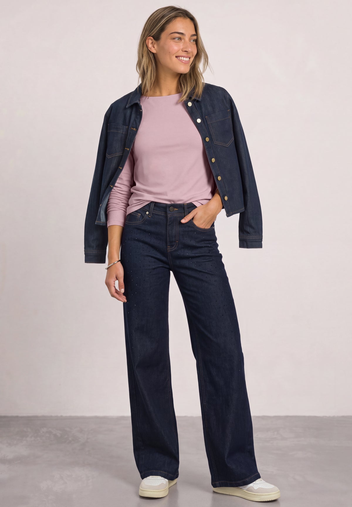 Street One Damen Basic Shirt mit U-Boot-Ausschnitt - Rosa quiet rose