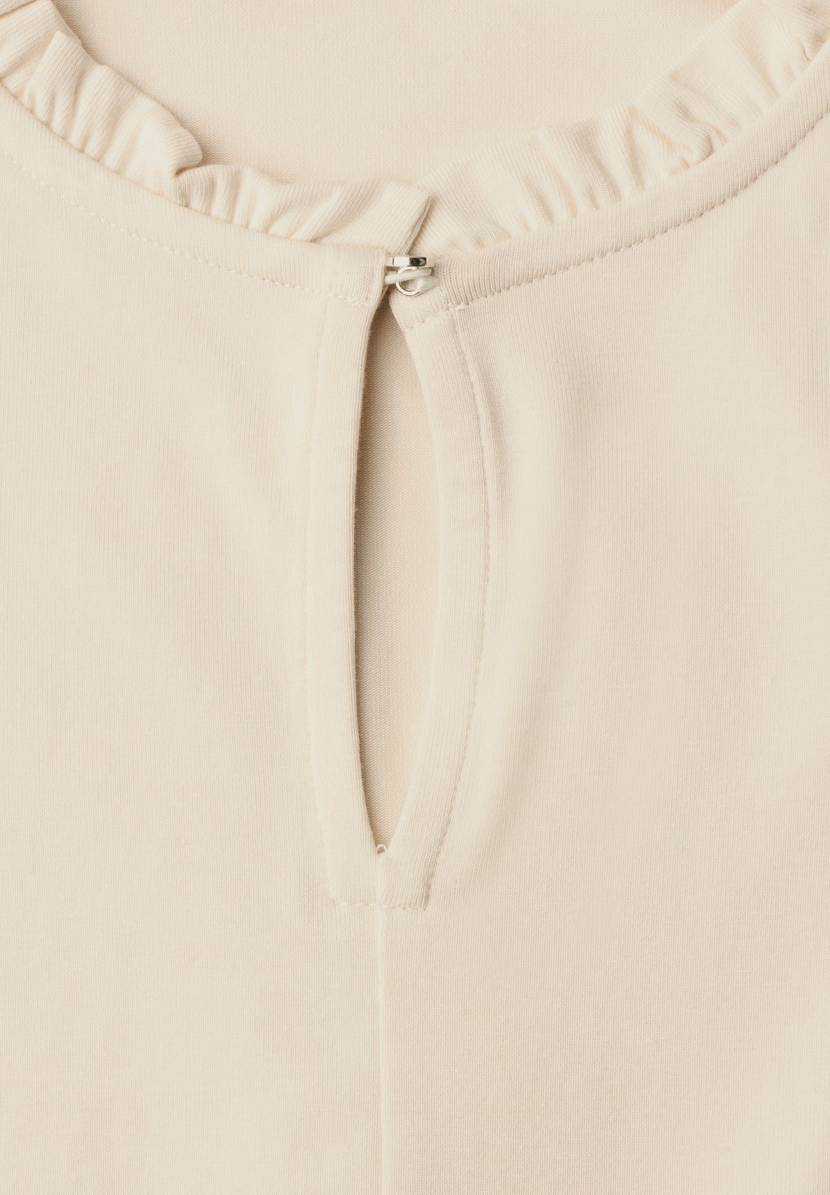 Street One Damen Basic Shirt mit Rüschen und Cut-out - Beige pure beige