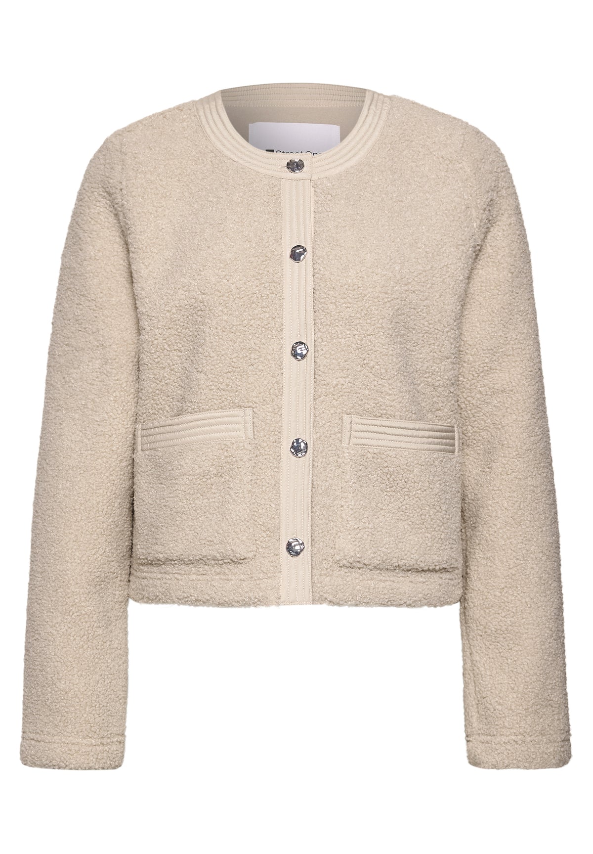 Street One Damen Teddy-Jacke mit Strukturdetails - Sandbeige clay sand