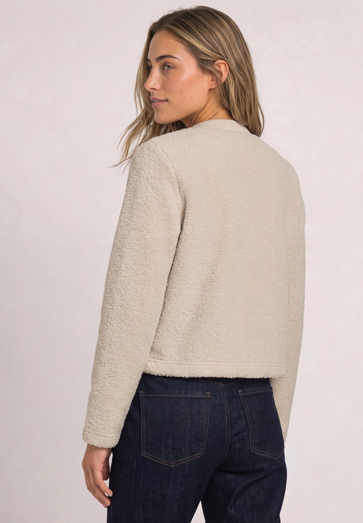 Street One Damen Teddy-Jacke mit Strukturdetails - Sandbeige clay sand