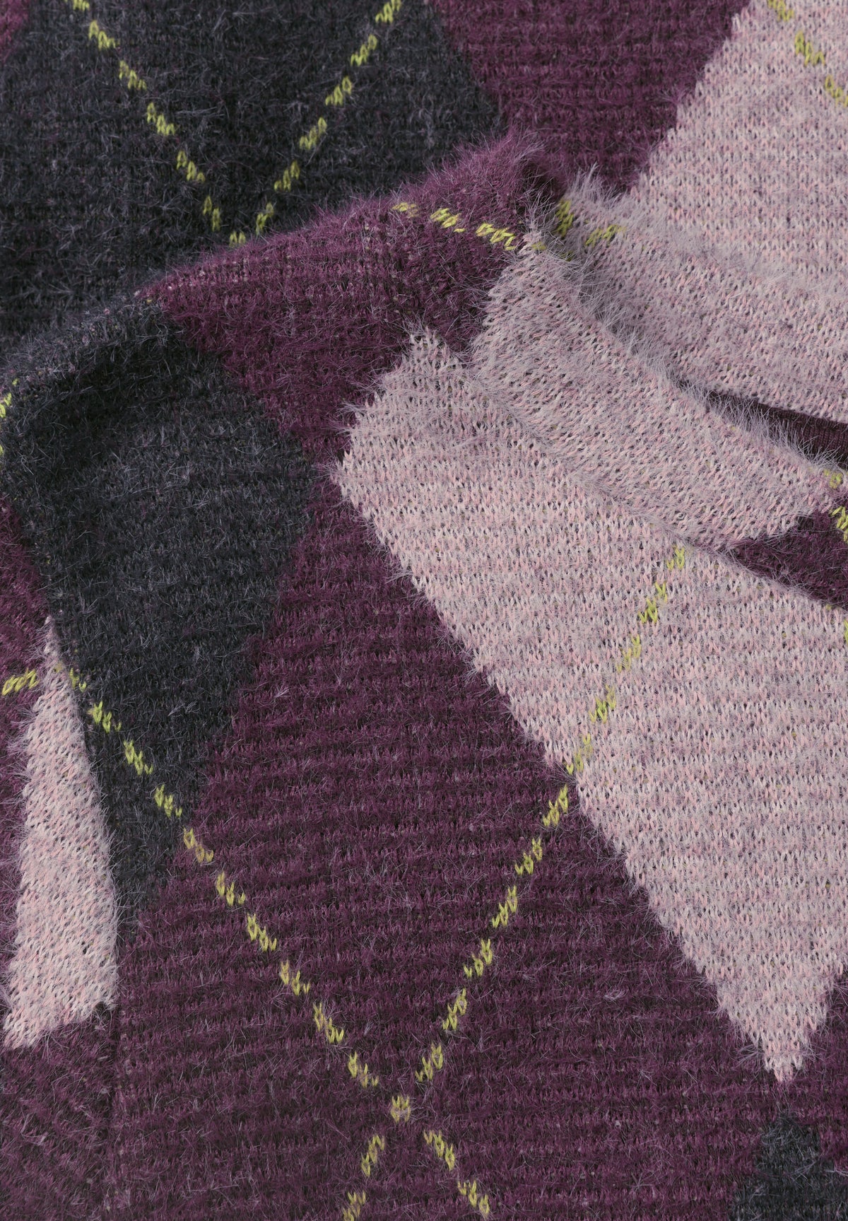 Street One Damen 3/4-Arm-Shirt mit Argylemuster - Pflaumenlila berry plum
