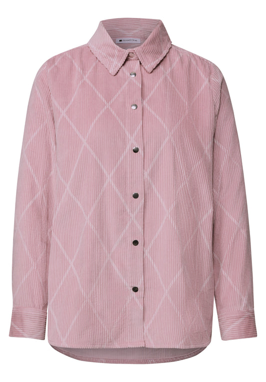 Street One Damen Langarm Hemdbluse mit Karomuster - Rosé quiet rose