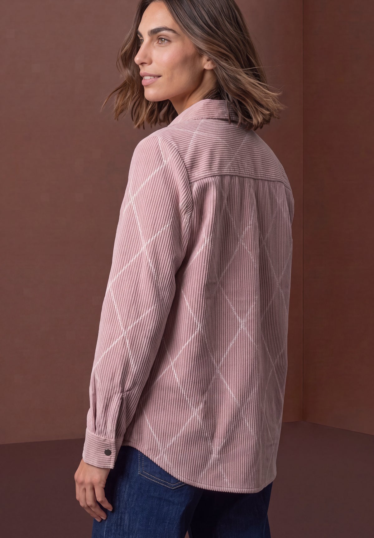 Street One Damen Langarm Hemdbluse mit Karomuster - Rosé quiet rose