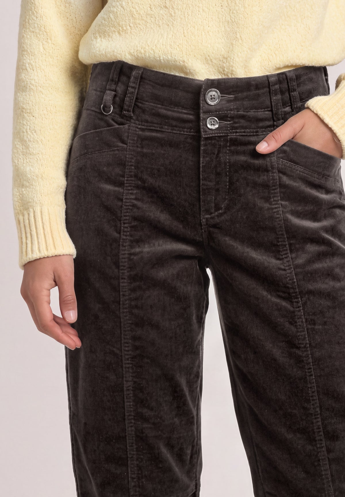 Street One Damen Barrel Leg Cordhose - Dunkelbraun black coffee