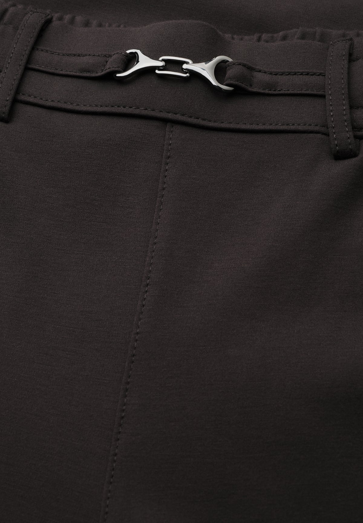 Street One Damen High Waist Straight Leg Hose - Dunkelbraun black coffee