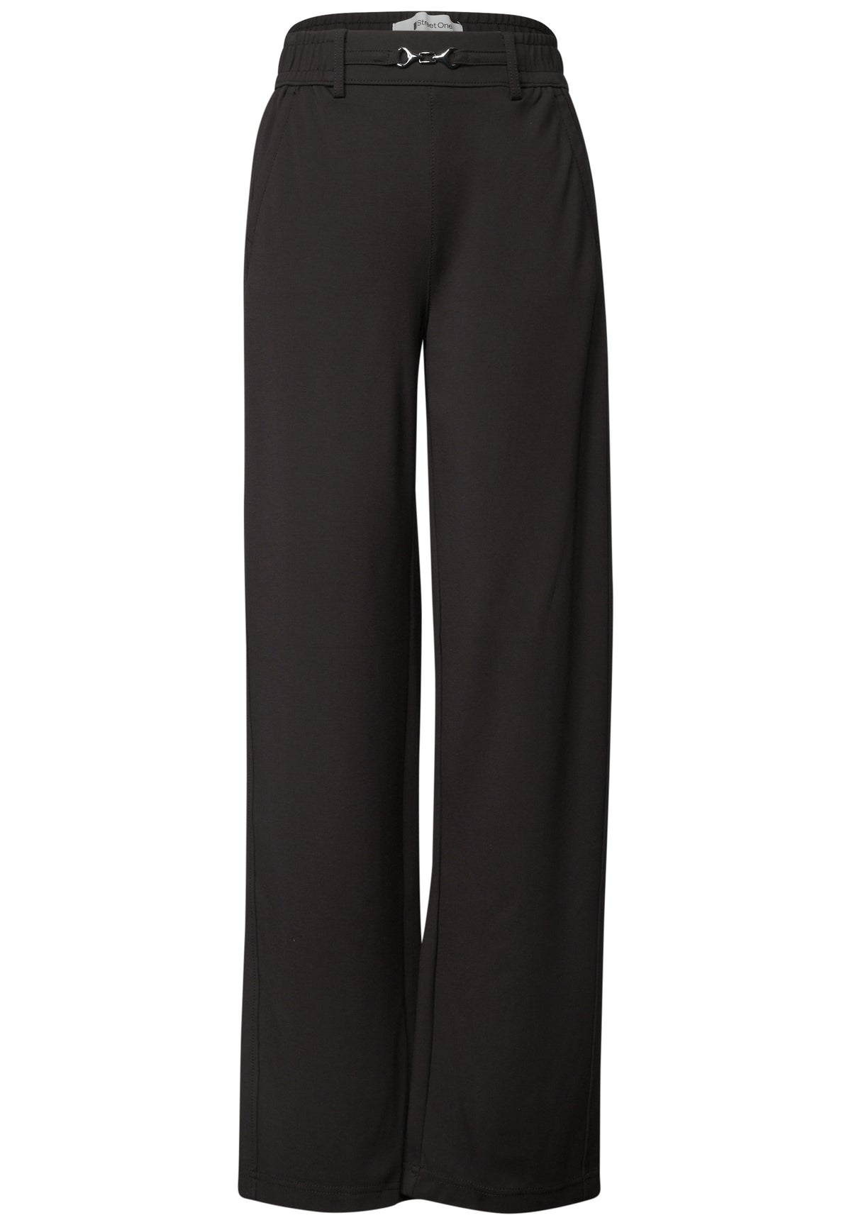 Street One Damen High Waist Straight Leg Hose - Dunkelbraun black coffee