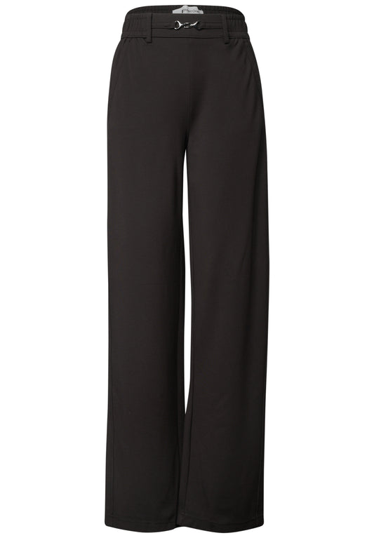 Street One Damen High Waist Straight Leg Hose - Dunkelbraun black coffee