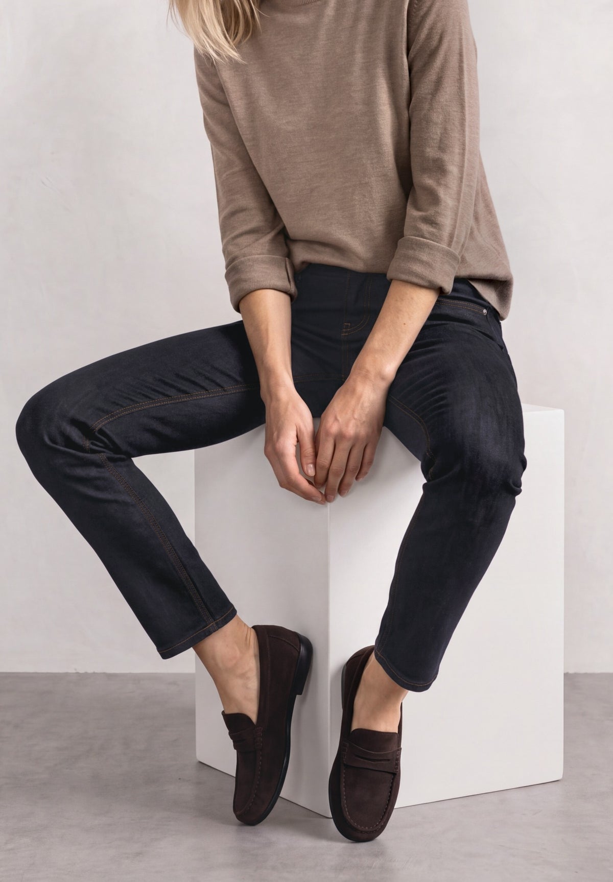 Street One Damen Mid Waist Slim Leg Jeans - Deep Rinse Washed Deep Rinse Washed