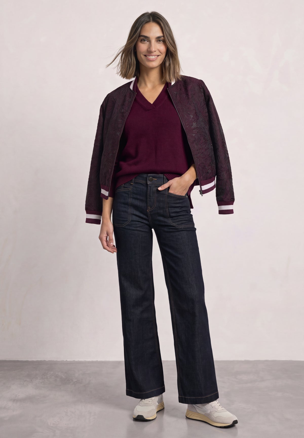 Street One Damen Mid Waist Wide Leg Jeans - Rinse Washed Rinse Washed