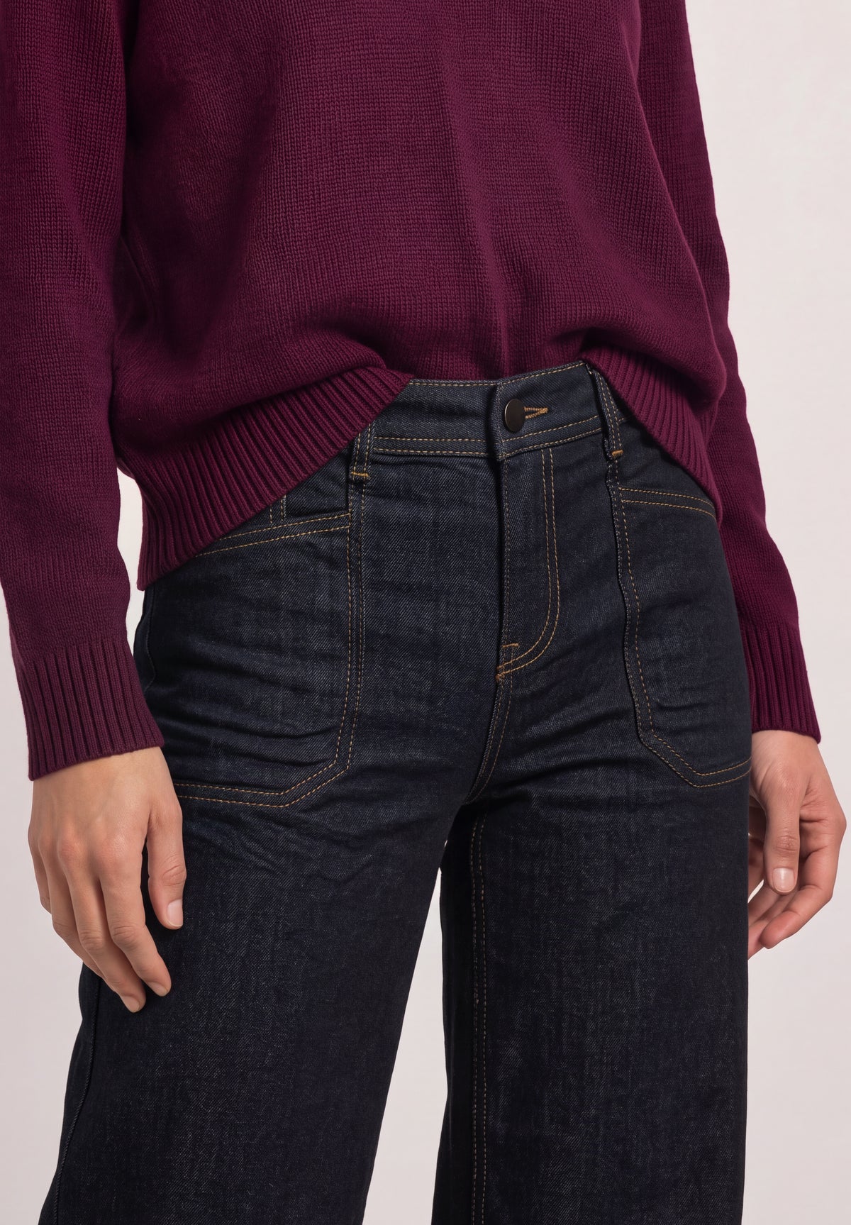 Street One Damen Mid Waist Wide Leg Jeans - Rinse Washed Rinse Washed