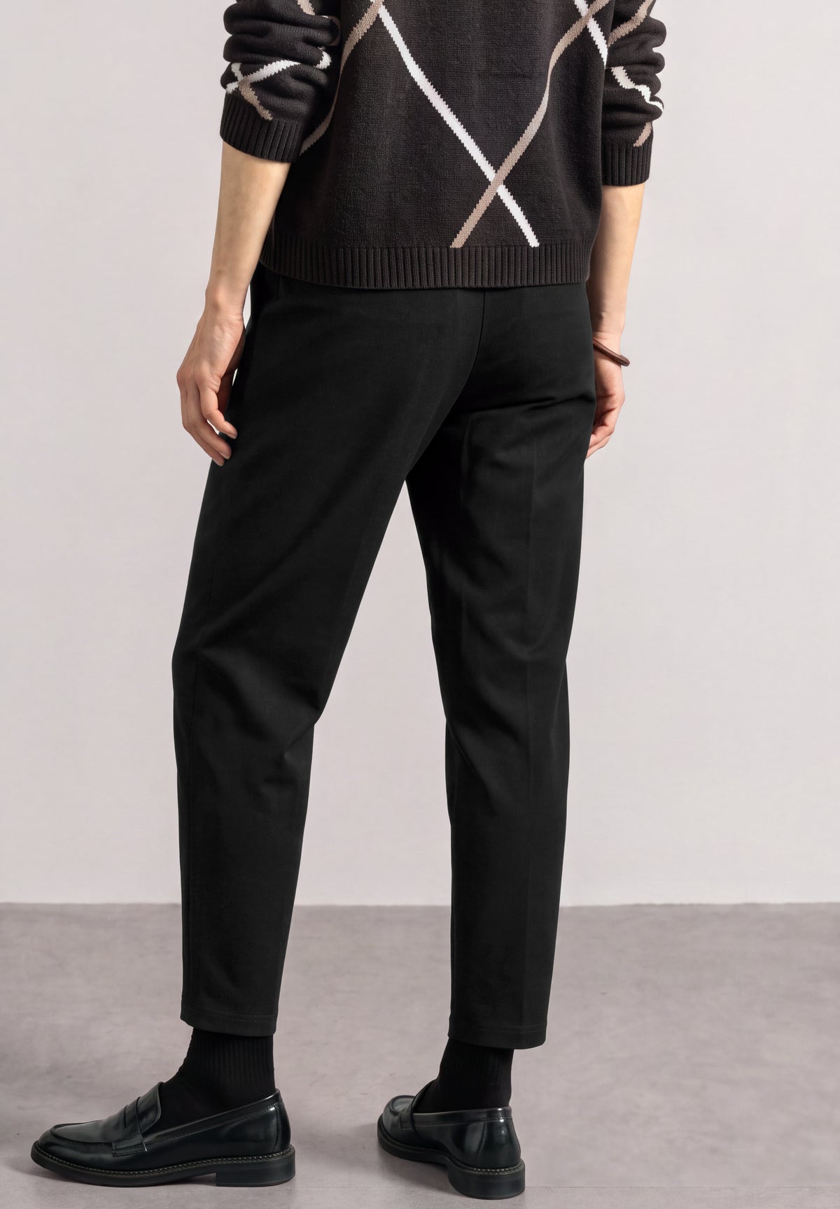Street One Damen High Waist Barrel Leg Hose - Schwarz Black
