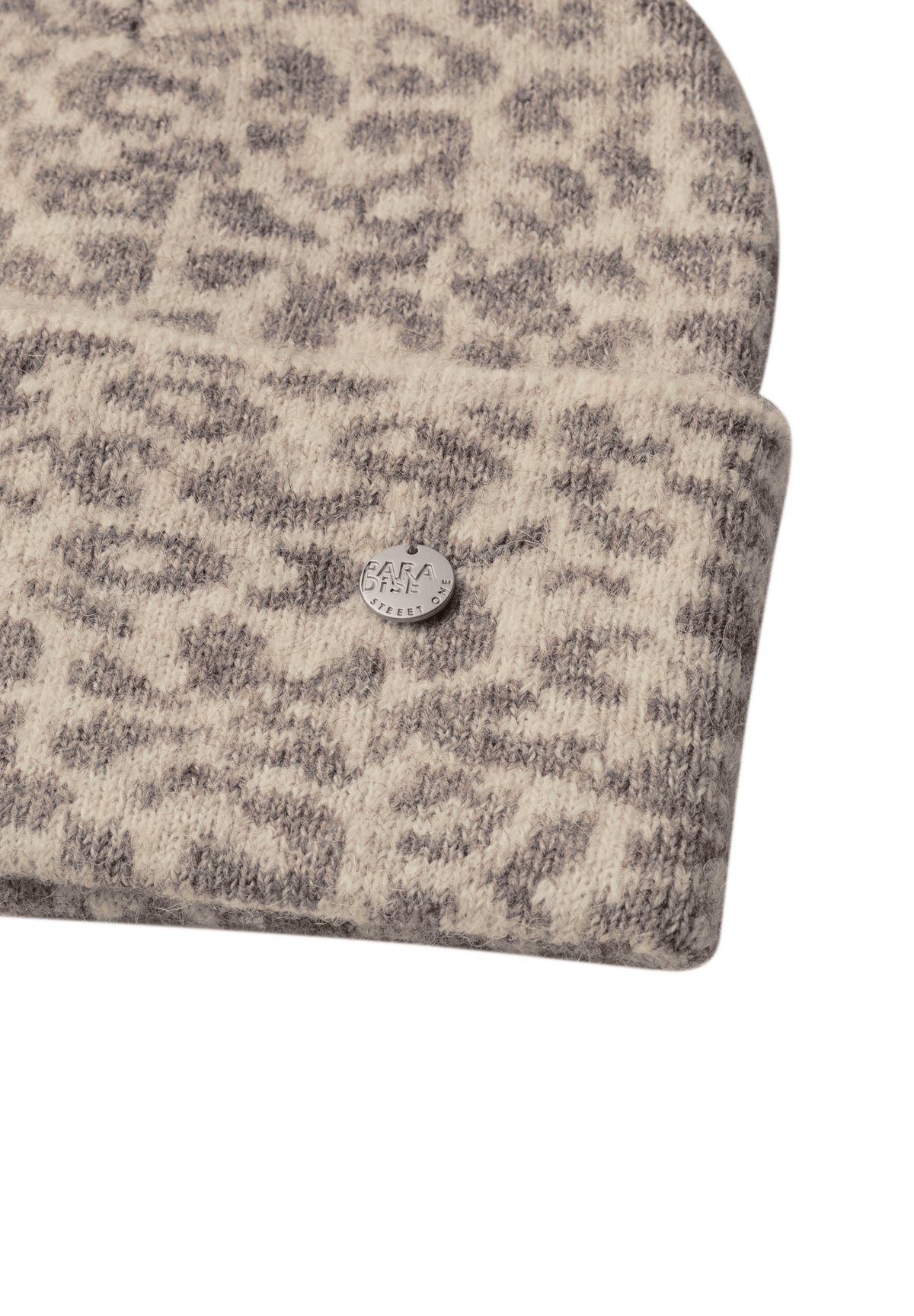 Street One Damen Jacquard-Beanie mit Leo-Muster - Beige meliert barley beige mel.