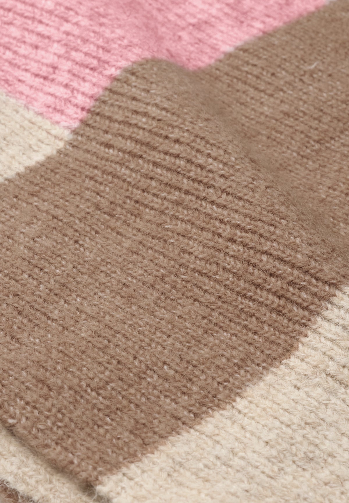 Street One Damen Schal mit Colorblock-Muster - Rosé meliert warm blush mel.