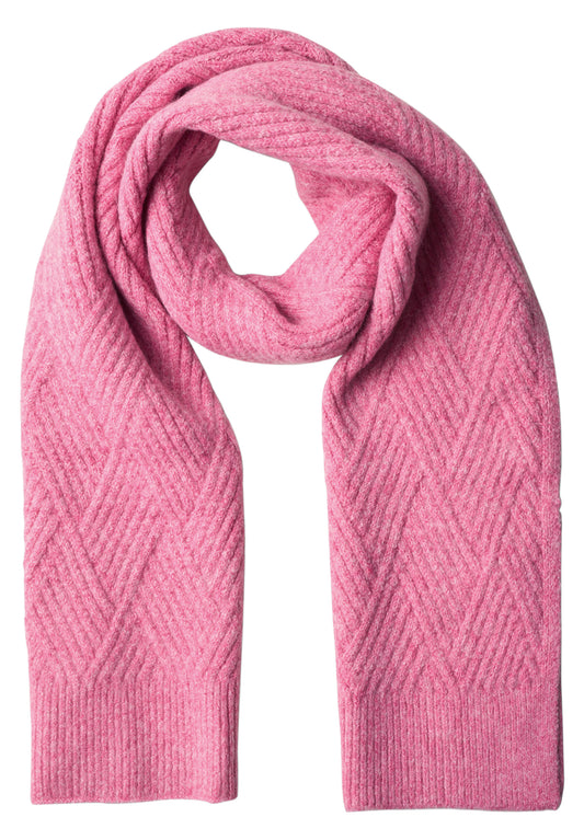 Street One Damen Langer Schal mit Strickmuster - Rosé meliert warm blush mel.