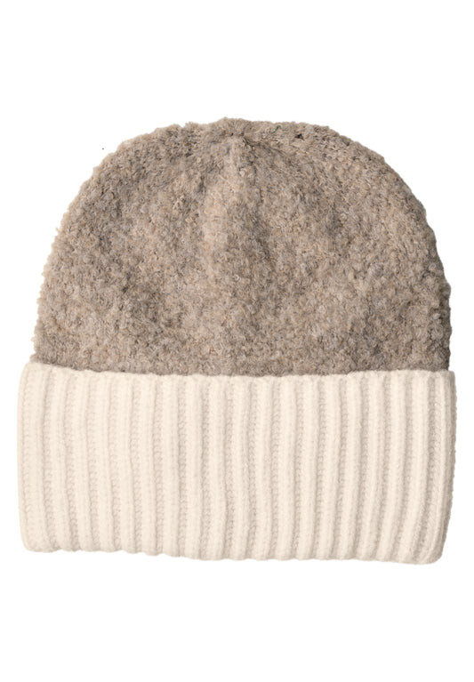 Street One Damen Bouclé-Mix Beanie - Mokkabraun Muddy Mocha