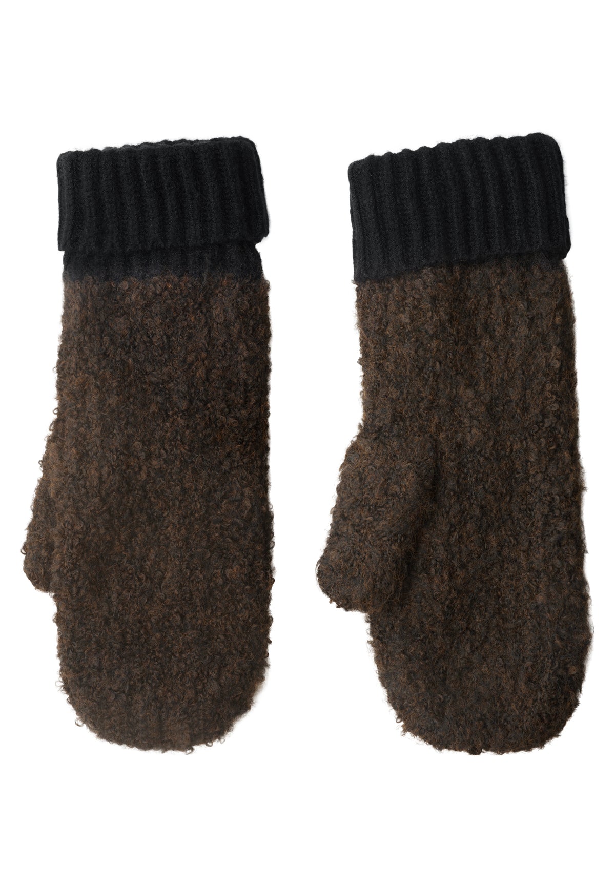 Street One Damen Bouclé-Mix Fäustlinge - Schwarz Black