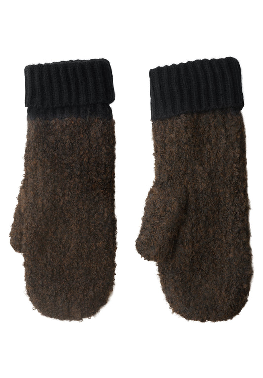 Street One Damen Bouclé-Mix Fäustlinge - Schwarz Black