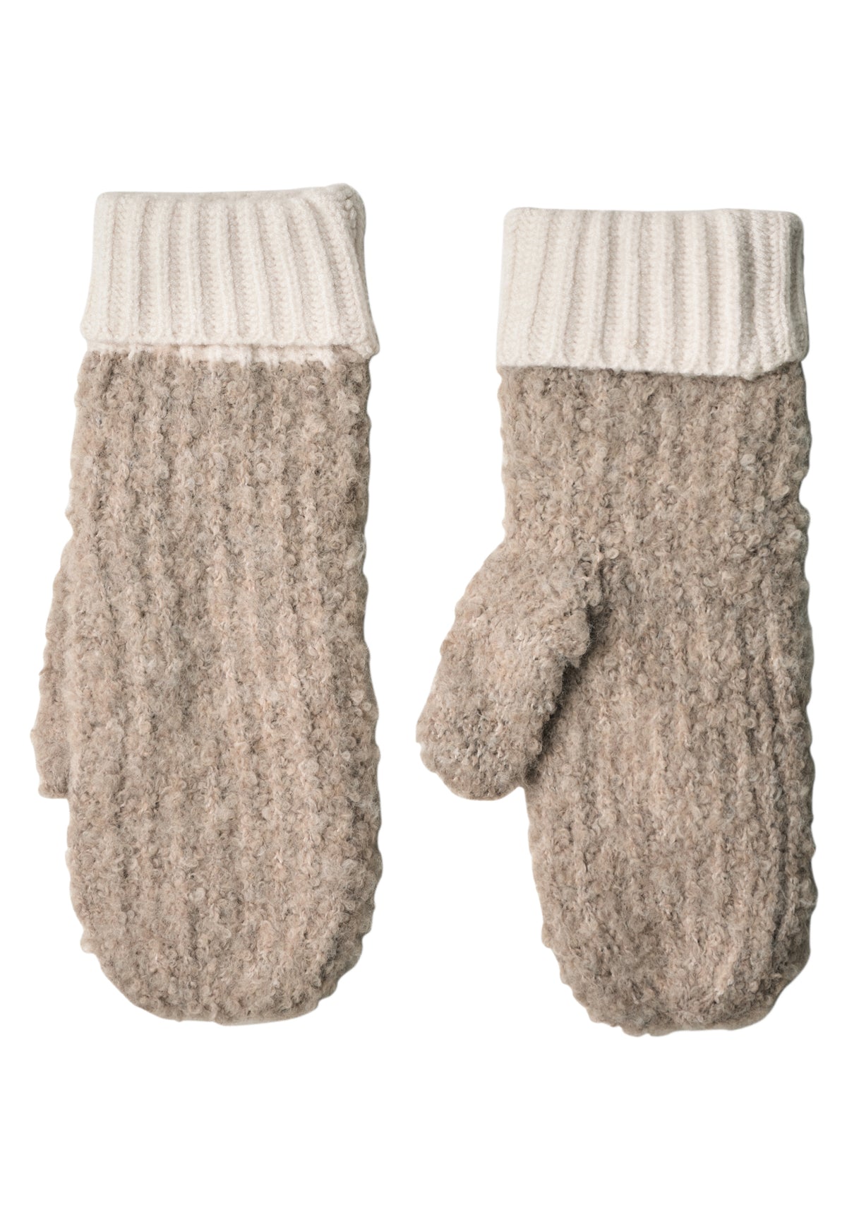 Street One Damen Bouclé-Mix Fäustlinge - Mokkabraun Muddy Mocha